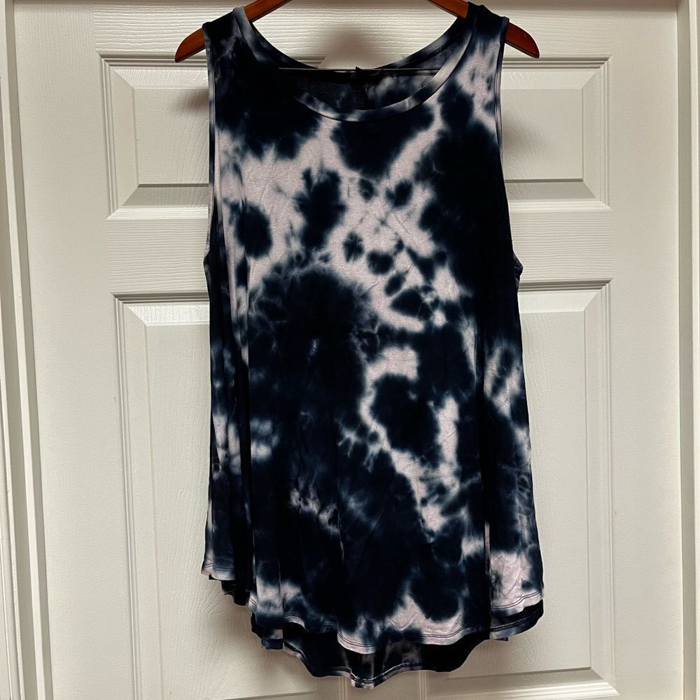Lane Bryant Blue Tie Dye Sleeveless Swing Tank Top Tunic sz 18/20